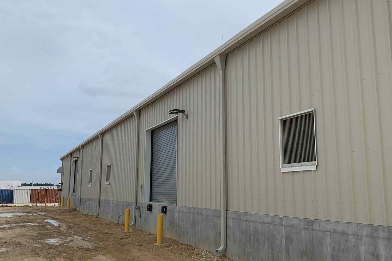 Industrial construction of a hazardous materials warehouse in Texas