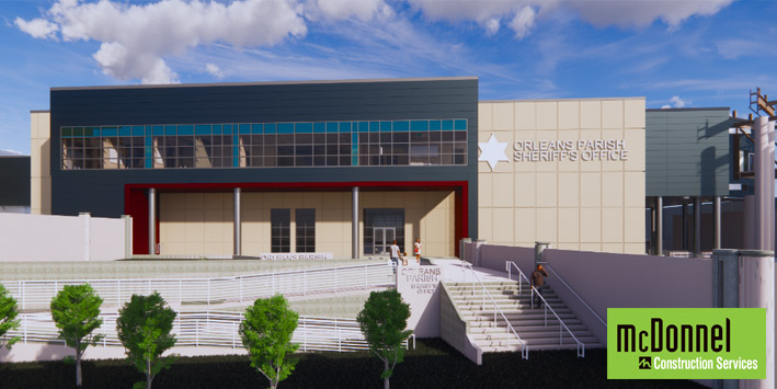 Rendering of the Orleans Justice Center Medical Services Building, to be constructed by The McDonnel Group.