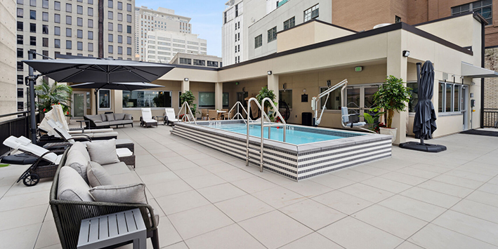 Rooftop pool and penthouse construction by The McDonnel Group